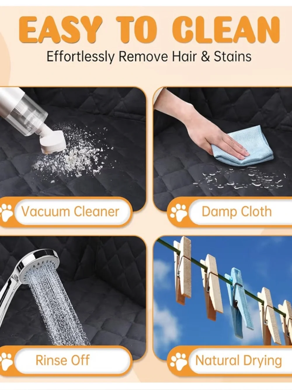 NEW IN BOX- Peticon Pet Car 
Back Seat waterproof  Protector Mat in Black - Picture 3 of 6